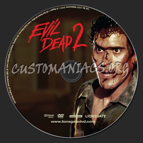 Evil Dead 2 dvd label