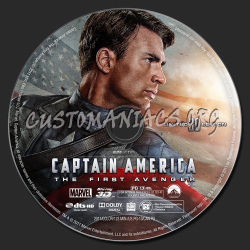 Captain America: The First Avenger blu-ray label