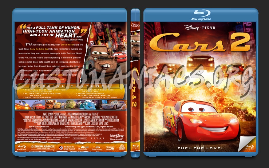 Cars 2 blu-ray cover