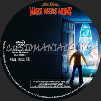 Mars Needs Moms dvd label