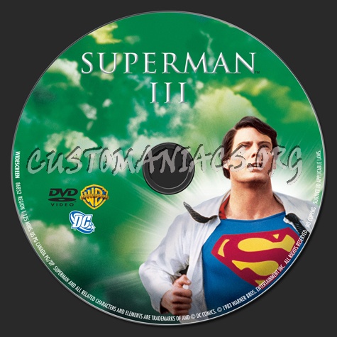 Superman 3 dvd label
