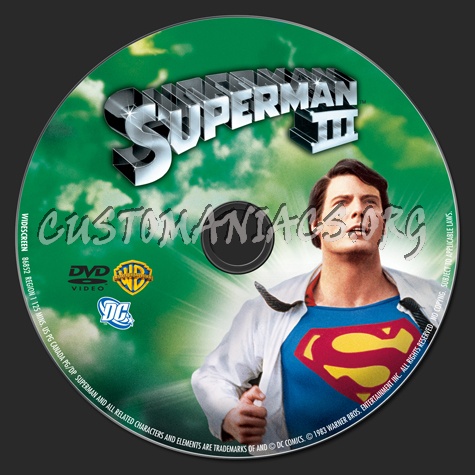 Superman 3 dvd label