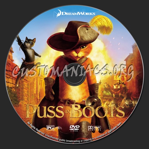 Puss In Boots dvd label
