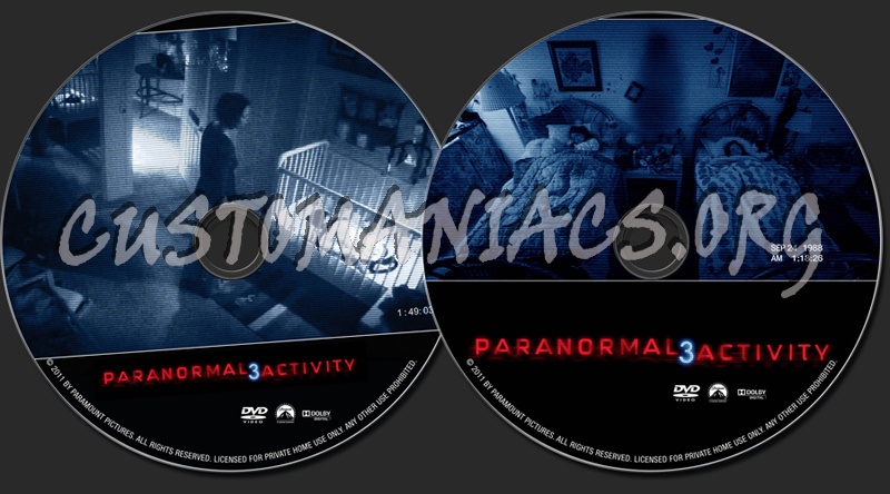 Paranormal Activity 3 dvd label