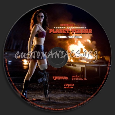 Planet Terror Bonus Features dvd label