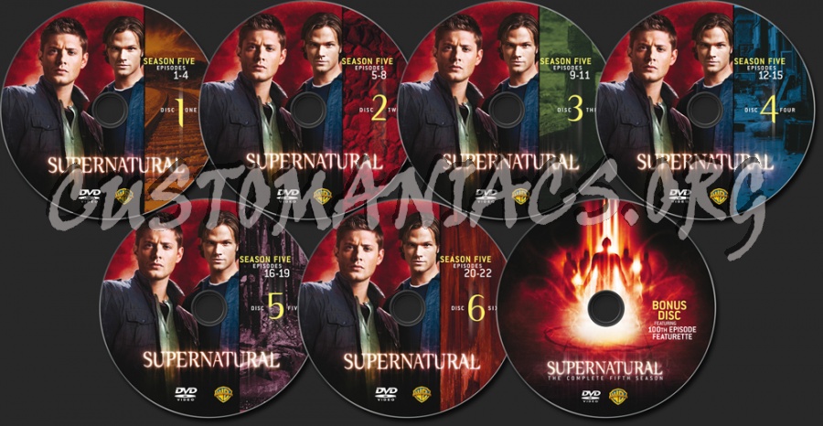 Supernatural Season 5 dvd label