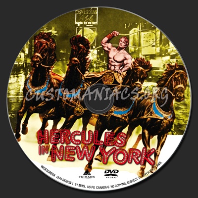 Hercules In New York dvd label