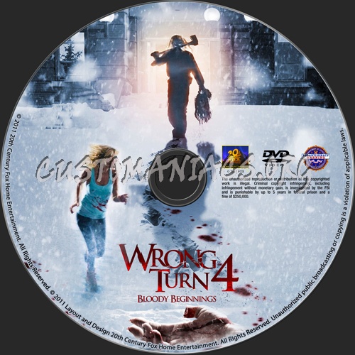 Wrong Turn 4 Bloody Beginnings dvd label