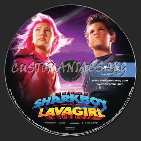 The Adventures of Sharkboy and Lavagirl blu-ray label