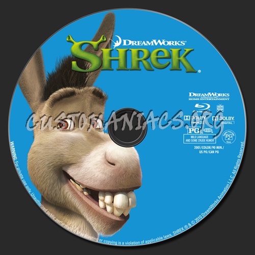 Shrek blu-ray label