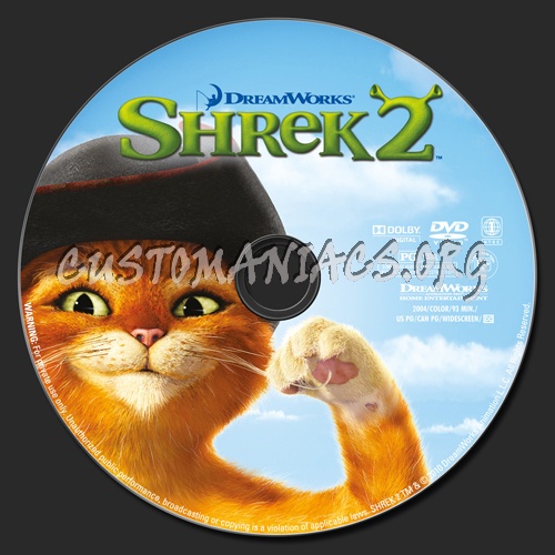 Shrek 2 dvd label