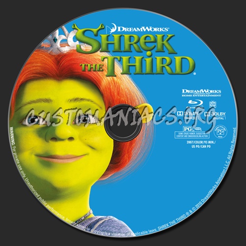 Shrek the Third blu-ray label