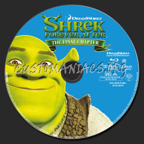 Shrek Forever After blu-ray label