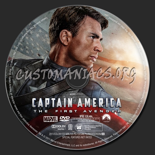 Captain America: The First Avenger dvd label