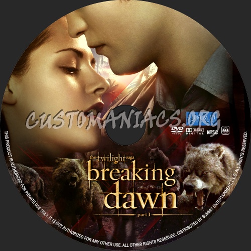 The Twilight Saga: Breaking Dawn - Part 1 dvd label