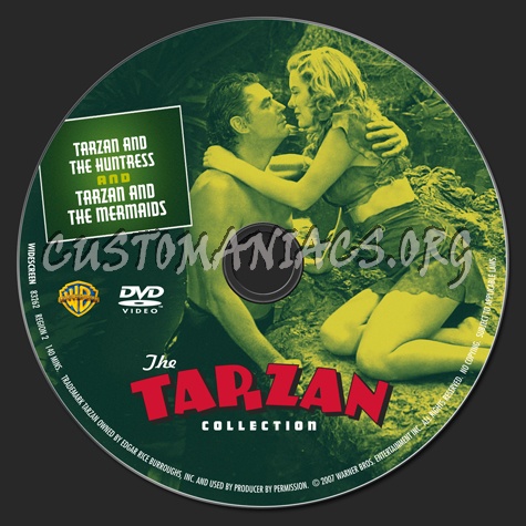 Tarzan and the Huntress / Tarzan and the Mermaids dvd label