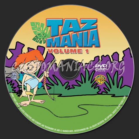 Taz Mania Volume 1 dvd label