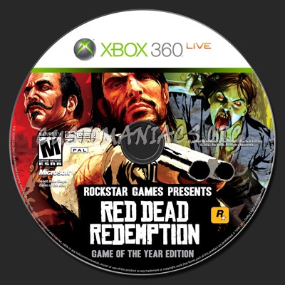 Red Dead Redemption GOTY dvd label