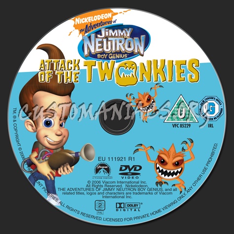 The Adventures of Jimmy Neutron: Attack of the Twonkies dvd label