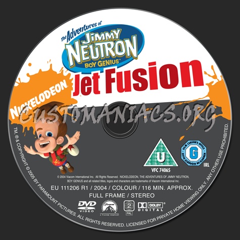 The Adventures of Jimmy Neutron: Jet Fusion dvd label