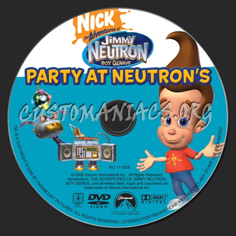 The Adventures of Jimmy Neutron: Party at Neutron's dvd label