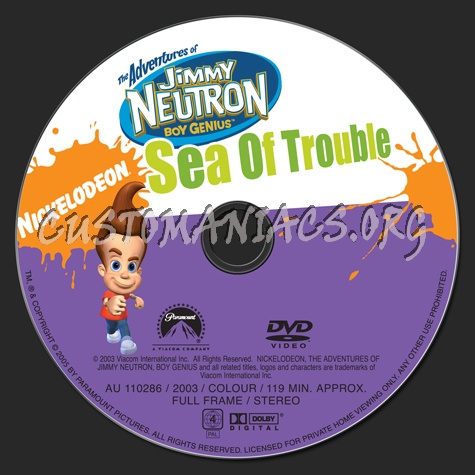 The Adventures of Jimmy Neutron: Sea of Trouble dvd label