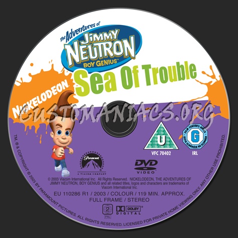 The Adventures of Jimmy Neutron: Sea of Trouble dvd label