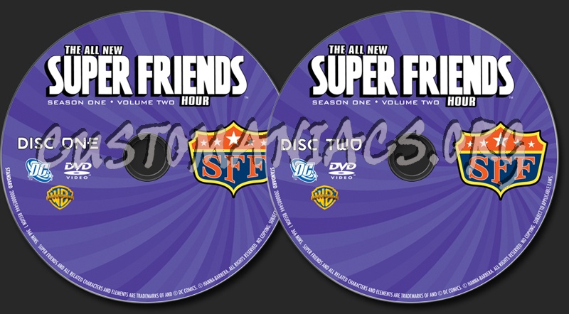 The All New Super Friends Hour Season 1 Volume 2 dvd label