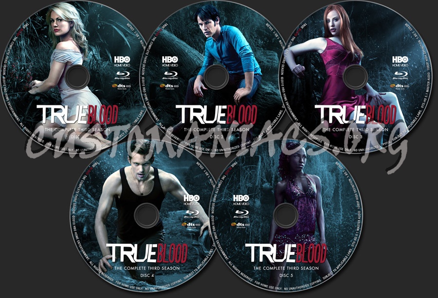 True Blood Season 3 blu-ray label