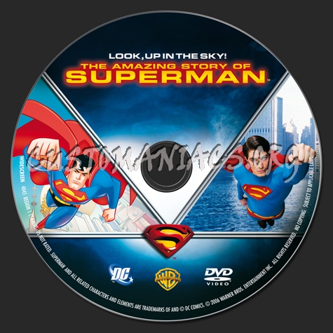 The Amazing Story of Superman dvd label