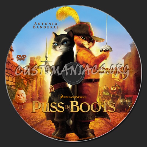 Puss in Boots dvd label