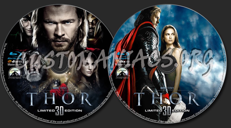 Thor 3d blu-ray label