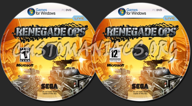 Games for Windows Renegade Ops dvd label