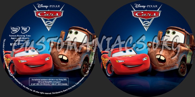 Cars 2 dvd label