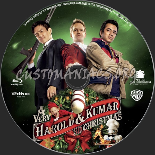 A Very Harold and Kumar 3D Christmas blu-ray label