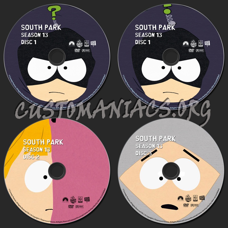 South Park Season 13 dvd label