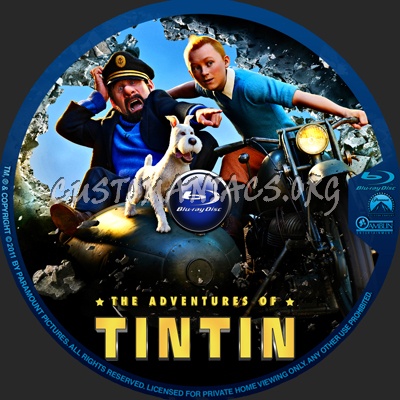 The Adventures of Tintin blu-ray label