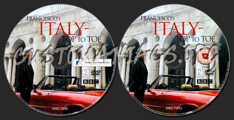 Francesco's Italy Top to Toe dvd label