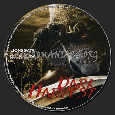 Dark Harvest dvd label