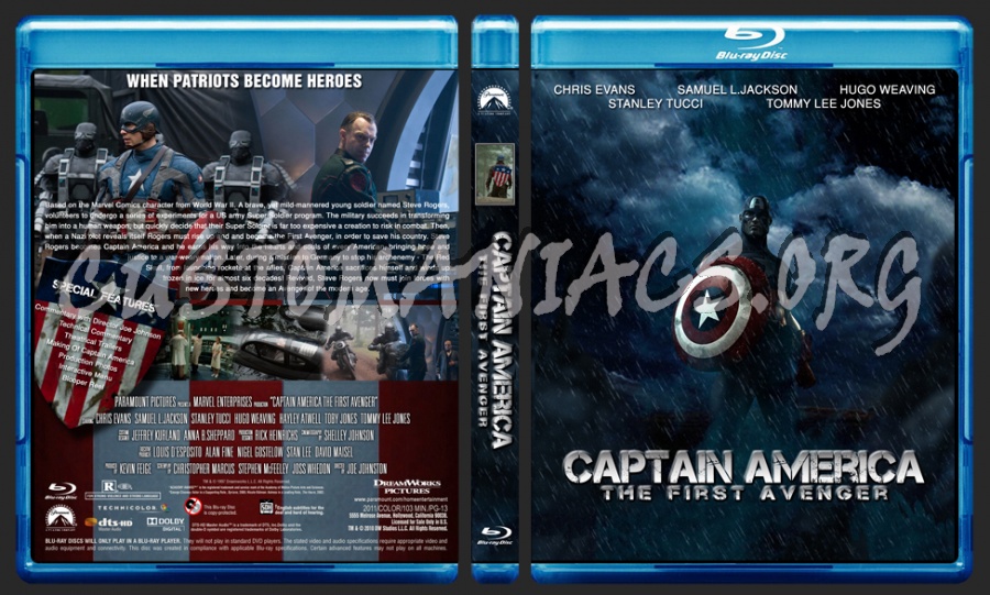 Captain America The First Avenger blu-ray cover