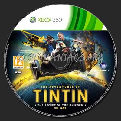 The Adventures of Tintin dvd label