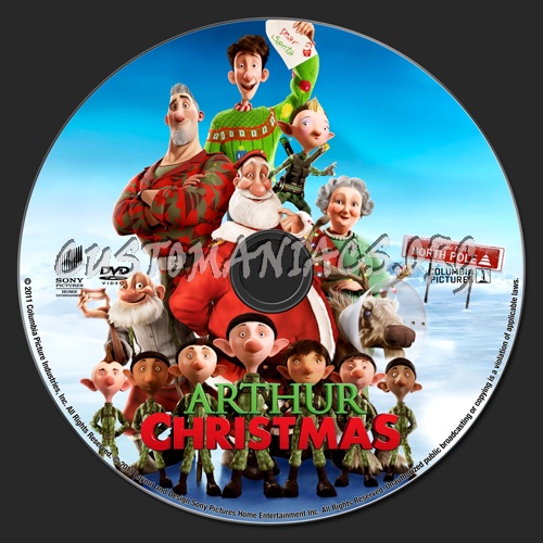 Arthur Christmas dvd label