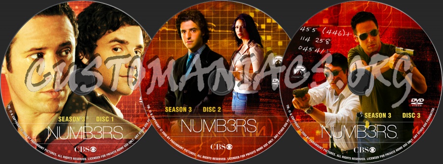 Numb3rs S3 dvd label