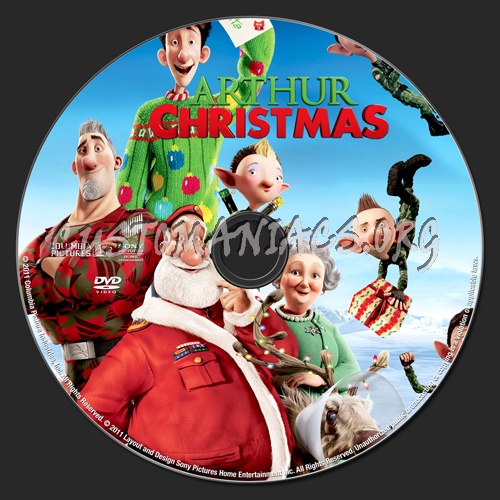 Arthur Christmas dvd label