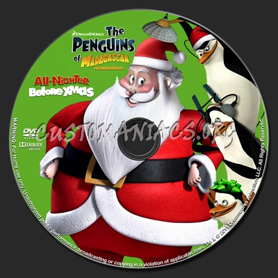 The Penguins of Madagascar -  The All-Nighter Before Xmas dvd label
