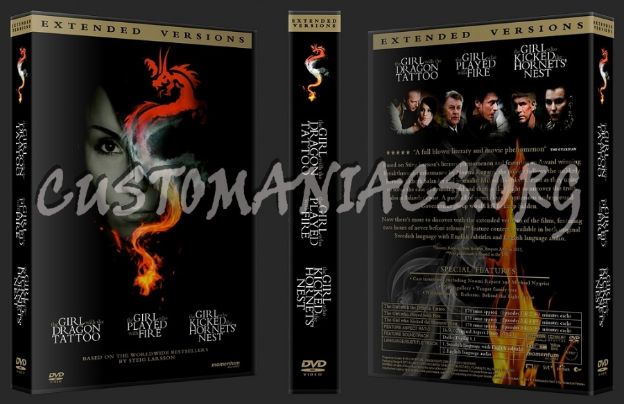 The Girl Who... Millennium Trilogy (Extended Versions) dvd cover
