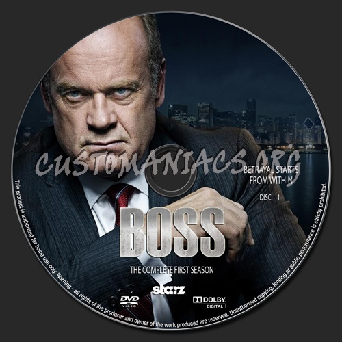 Boss Season 1 dvd label