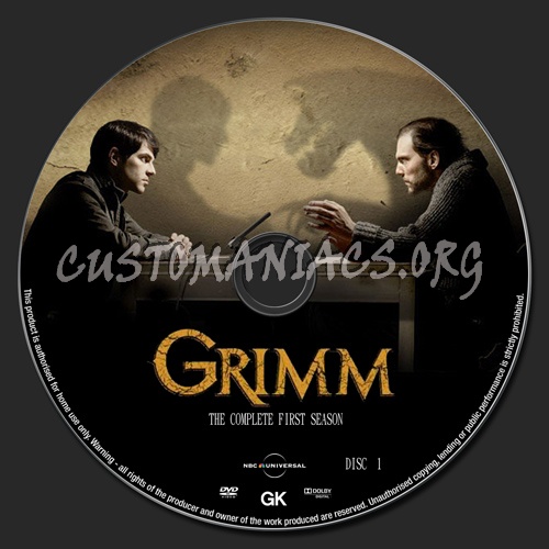 Grimm Season 1 dvd label