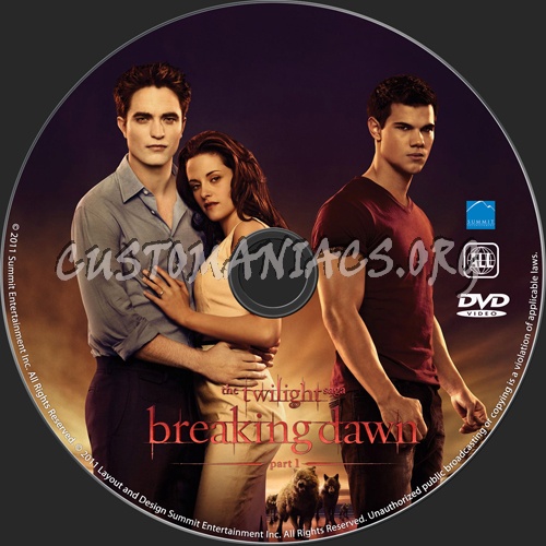 The Twilight Saga Breaking Dawn Part I dvd label