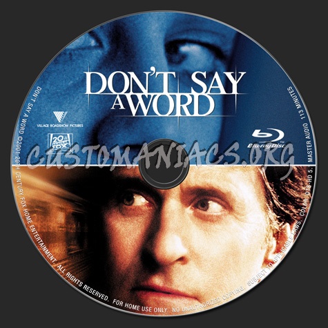 Don't Say a Word blu-ray label